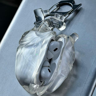 原创高级感心脏Airpodspro2苹果耳机壳液态硅胶airpods4代3代保护套新款 透明硅胶pro适配苹果C口全包防摔壳