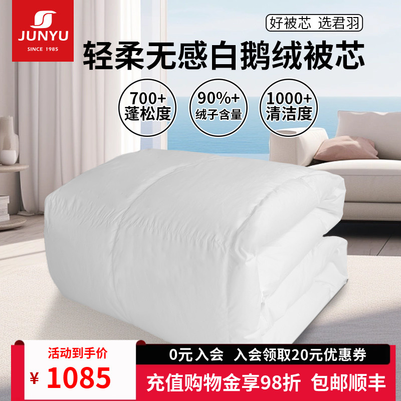 君羽白鹅绒被加厚冬被