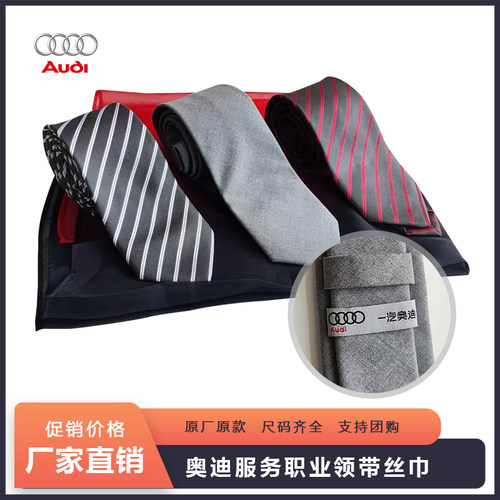 奥迪新款工装灰色领带女士丝巾