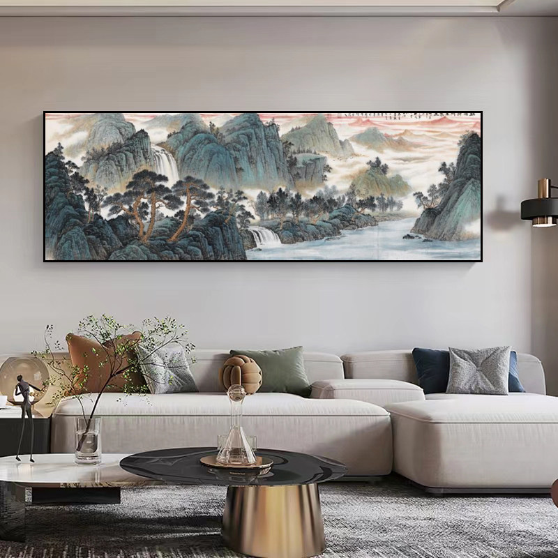 客厅沙发背景墙璧卧室横幅装饰画轻奢现代简约抽象挂画艺术高级感
