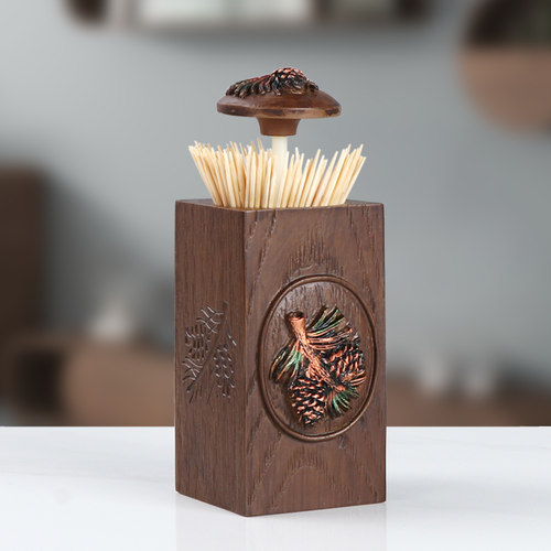 按压轻奢牙签筒酒店专用牙签盒