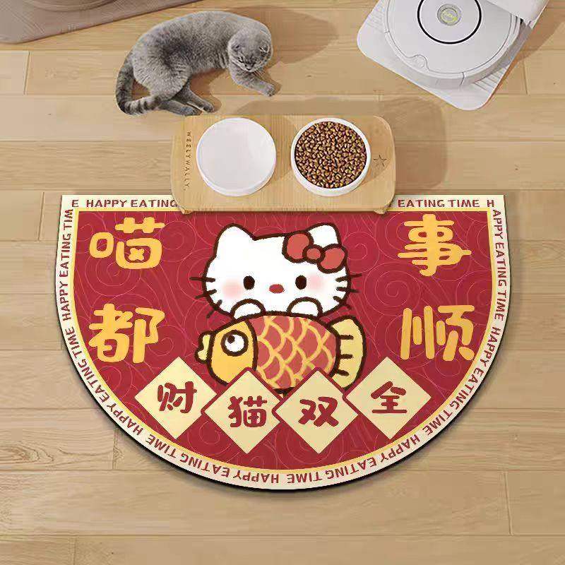 卡通可爱猫狗垫子猫狗碗垫餐垫防滑吸水垫硅藻泥家用室内宠物地垫
