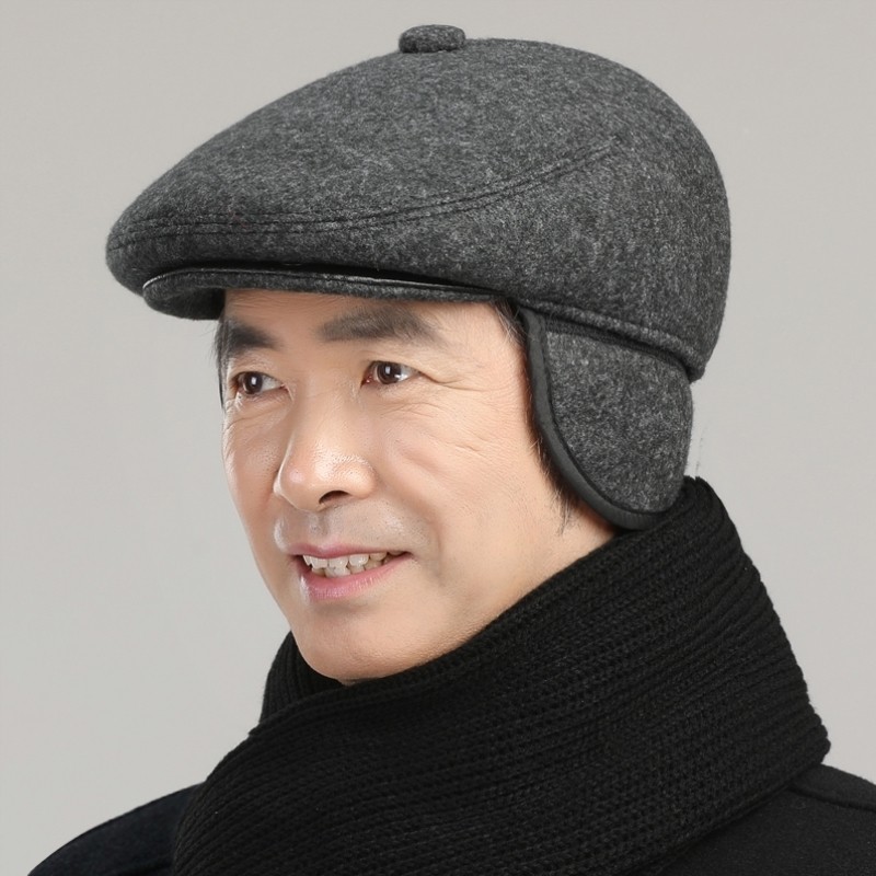 冬天中老年人帽子爷爷爸爸老人帽男保暖护耳前进鸭舌帽老头春秋季