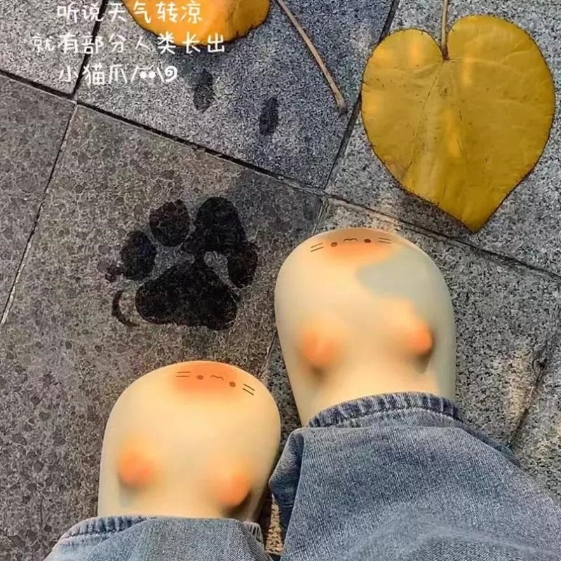 可爱猫咪棉鞋小猫爪印拖鞋包跟外穿厚绒保暖防水卡通成人儿童棉鞋,居家布艺,居家棉拖/棉鞋,淘宝优惠券,粉丝福利购,淘宝优惠卷