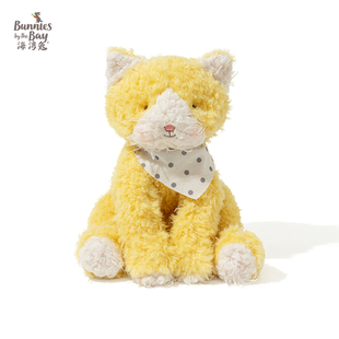 海湾兔Bunnies 可爱黄色围巾小猫毛绒玩偶安抚玩具软公仔生日礼物