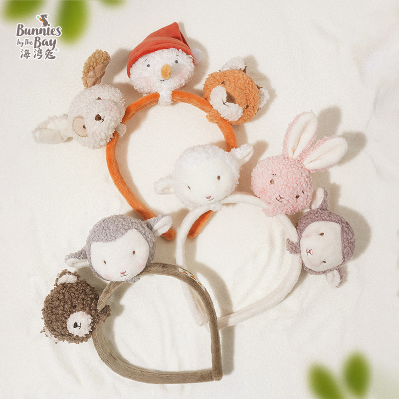 海湾兔Bunnies 小羊玩偶头饰发箍头箍发饰毛绒玩具公仔送新年礼物