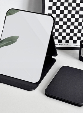 男士专用镜子便携宿舍桌面随身折叠单面台式家用手持可立化妆镜小