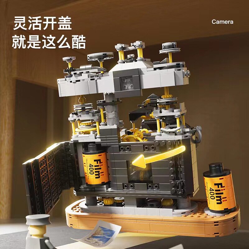 중국 빌딩 블록 크리 에이 티브 시리즈 복고풍 디지털 카메라 시뮬레이션 필름 SLR 어린이 교육 조립 장난감 선물