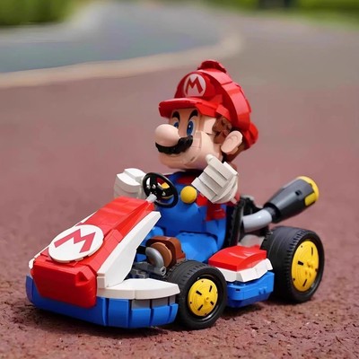 积木超级马力奥系列马力欧卡丁车