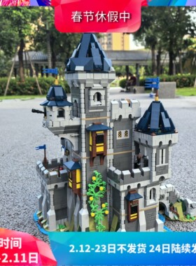 中国积木MOC-101775中世纪建筑黑鹰骑士城堡高难度成人拼装玩具