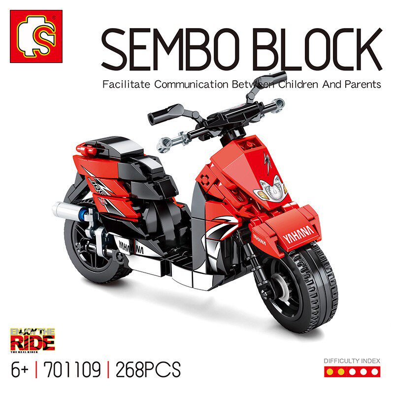 Chinese Building Blocks Senbao Full Set Motorcycle Honda Yamaha Bmw Kawasaki Boys Assembly Toys Children's Gifts