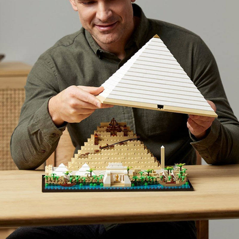 아키텍처 시리즈 21058 쿠푸 기자의 피라미드 복고풍 동상 어린이 조립 중국 빌딩 블록 장난감 6111