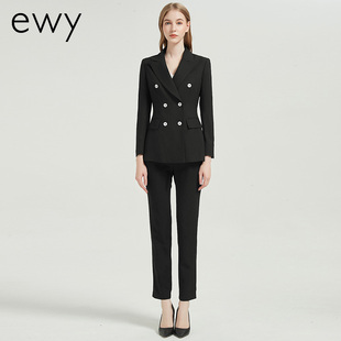 高端黑色西装外套女气质职业装西服套装商务售楼部工装正装面试ol