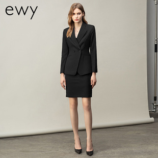西装 通勤ol面试正装 气质西服套裙时尚 黑色高端酒店工作服女秋季