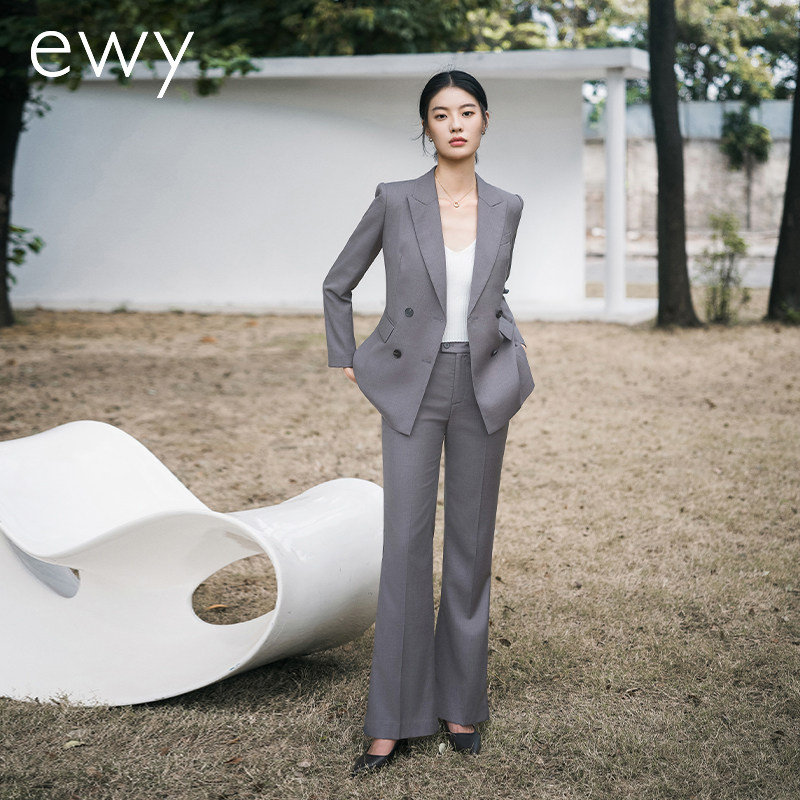 春季新款灰色职业西装套裤女气质名媛主持人上镜装韩版修身西服OL,女装/女士精品,职业女裤套装,淘宝优惠券,粉丝福利购,淘宝优惠卷