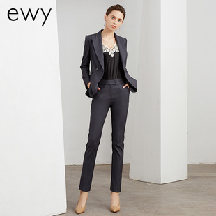 EWY灰色西装职业套装女工服求职春季都市高管公装时尚气场休闲装