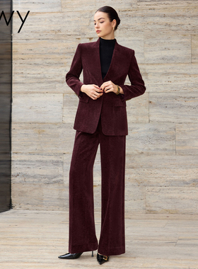 ewy老钱风西装套装女秋冬高级感通勤气质职业装时尚