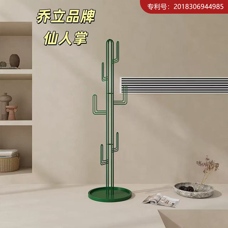 北欧简约落地衣架仙人掌衣帽架简易客厅转角挂衣架卧室衣服架子