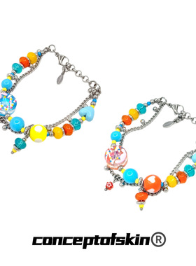 conceptofskin游乐园2025夏季多巴胺彩色俏皮配饰 元气甜甜圈手链