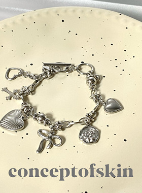 conceptofskin极简守护宣言项链手链 原创高级感朋克机车爱心配饰