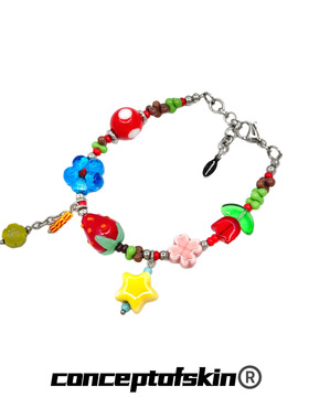 【明星同款】conceptofskin游乐园红红草莓项链手链星星毛衣链