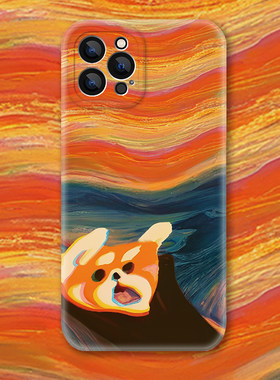 呐喊~抽象小熊猫油画菲林16适用iPhone18promax苹果17Air手机壳vivo华为P90小米15红米k80硬OPPOreno14荣耀30