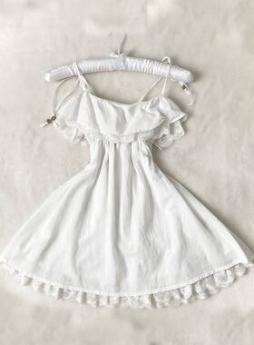 【白露为霜】小个子Vintage古着仙女白月光绝美清纯白色连衣裙
