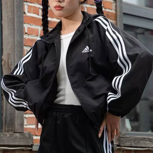 Adidas阿迪达斯外套女款2024新款夏季防晒衣连帽运动服正品HT3399
