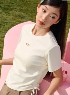FILA斐乐女装2026年夏新款时尚生活运动针织短袖T恤衫F11W629102