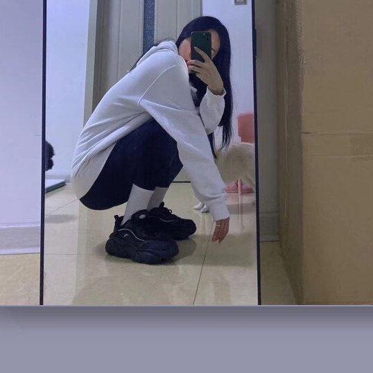 安踏喵爪鞋耐磨厚底增高老爹鞋百搭减震防滑低帮女