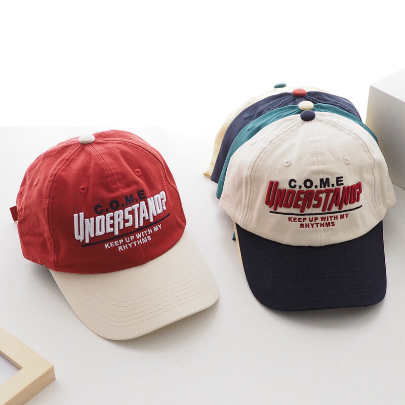 春夏美式潮牌风质感小众撞色棒球帽女经典红蓝配色软顶鸭舌帽子男