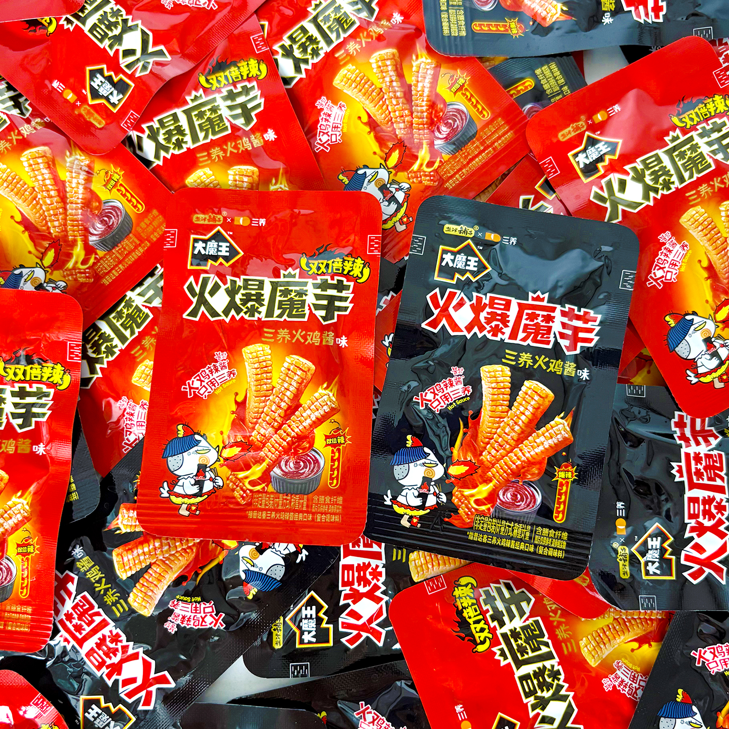 盐津铺子大魔王火爆魔芋丝爽爆辣三养火鸡双倍辣素毛肚解馋小零食