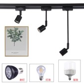 轨道灯头二线E27轨道头球泡飞碟灯头灯泡灯头软管灯杆万向