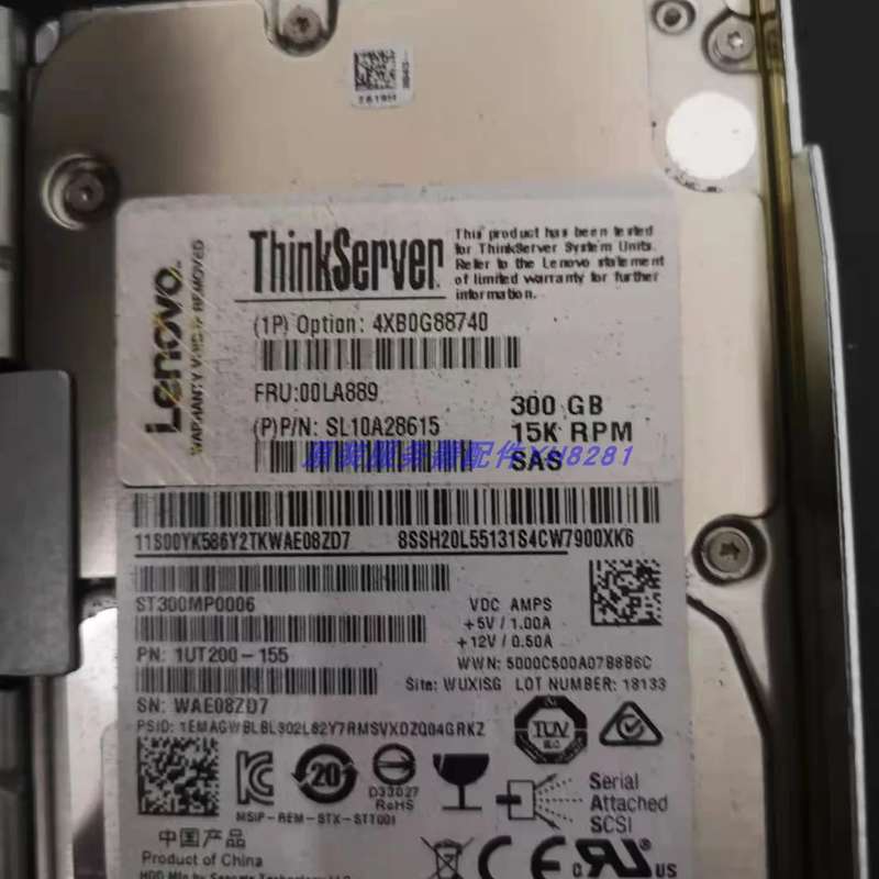 RD450 4XB0G88740 00LA889 300GB SAS 15K 12G RD550 硬盘议价
