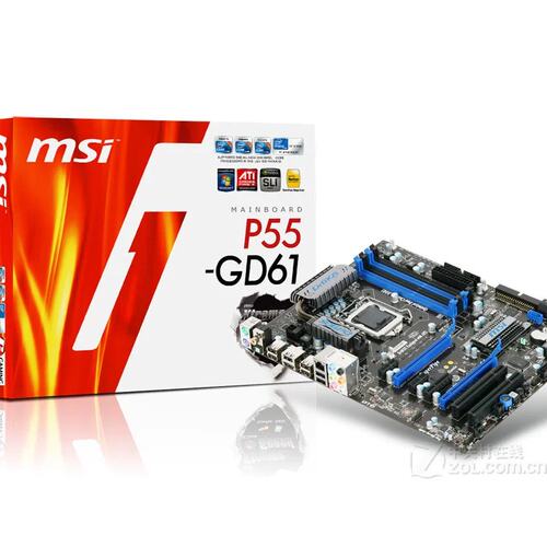 没上过机 MSI/微星 P55-GD61 1156主板 大板 DDR3议价