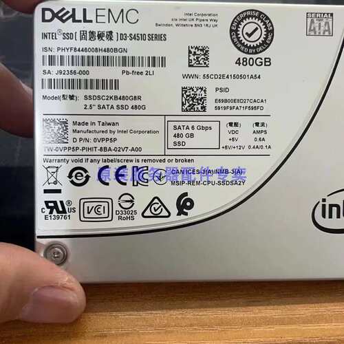 S4510 480GB 2.5 SSD SATA 0VPP5P服务器 固态硬盘R740 R750议价