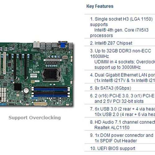 SUPERMICRO C7Z87 主板 1150 双网卡议价