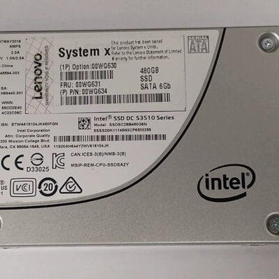 480G 6GSATA 00WG631 SSDSC2BB480G6N 服务器SSD 提供测报议价