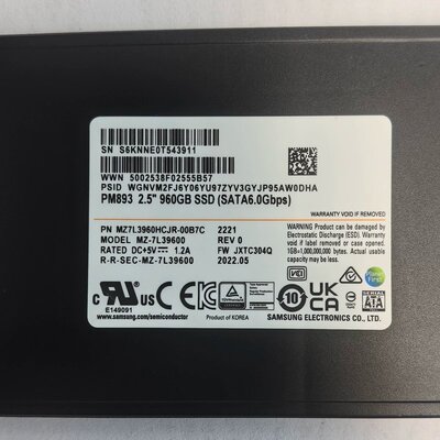 / PM893 960G 6GSATA MZ-7L39600 MZ7L3960HCJR-00B7C议价
