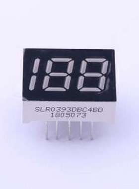 SLR0393DBC4BD LED数码管 3位0.39英寸蓝色数码管 共阴极 插件