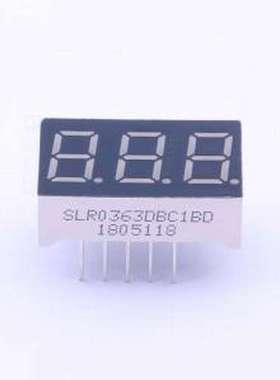 SLR0363DBC1BD LED数码管 3位0.36英寸蓝色数码管 共阴极 插件