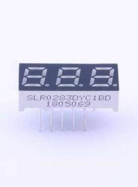 SLR0283DYC1BD LED数码管 3位0.28英寸黄色数码管 共阴极 插件