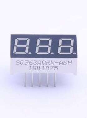 S0363AQRW-ABH LED数码管 3位0.36英寸红色数码管 共阳极 插件