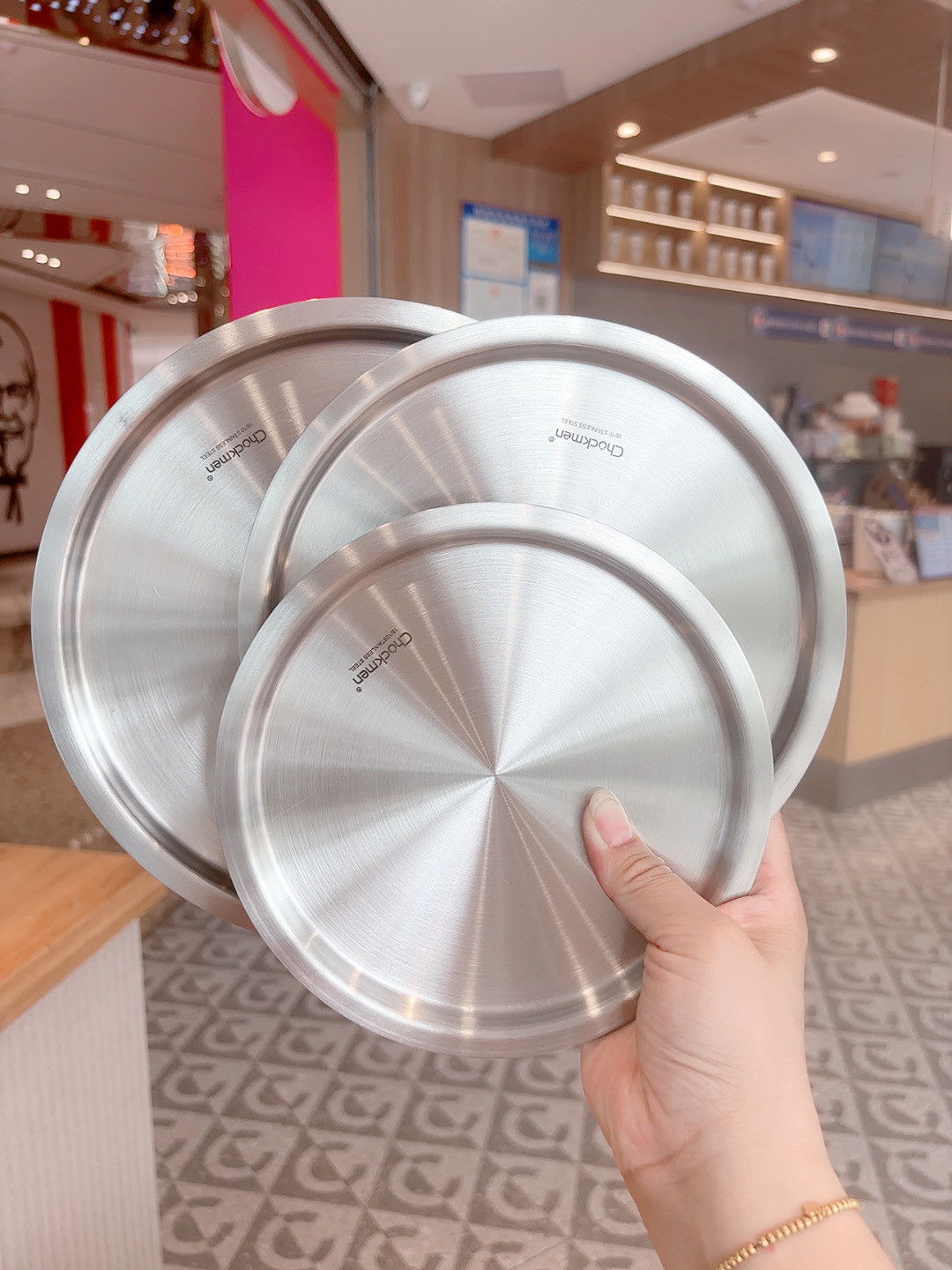 chockmen卓德铭18/10不锈钢加厚锅盖圆形通用盖子保鲜盖平盖菜盘