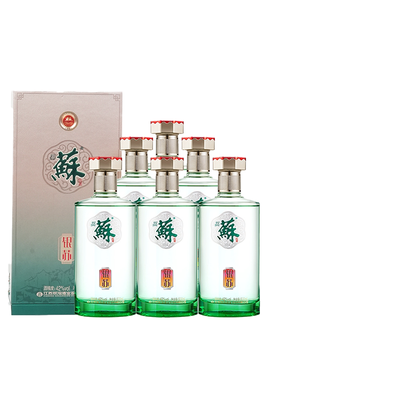 【中秋特惠】苏酒银苏42度500mL*6瓶 浓香白酒送礼双沟官方旗舰店