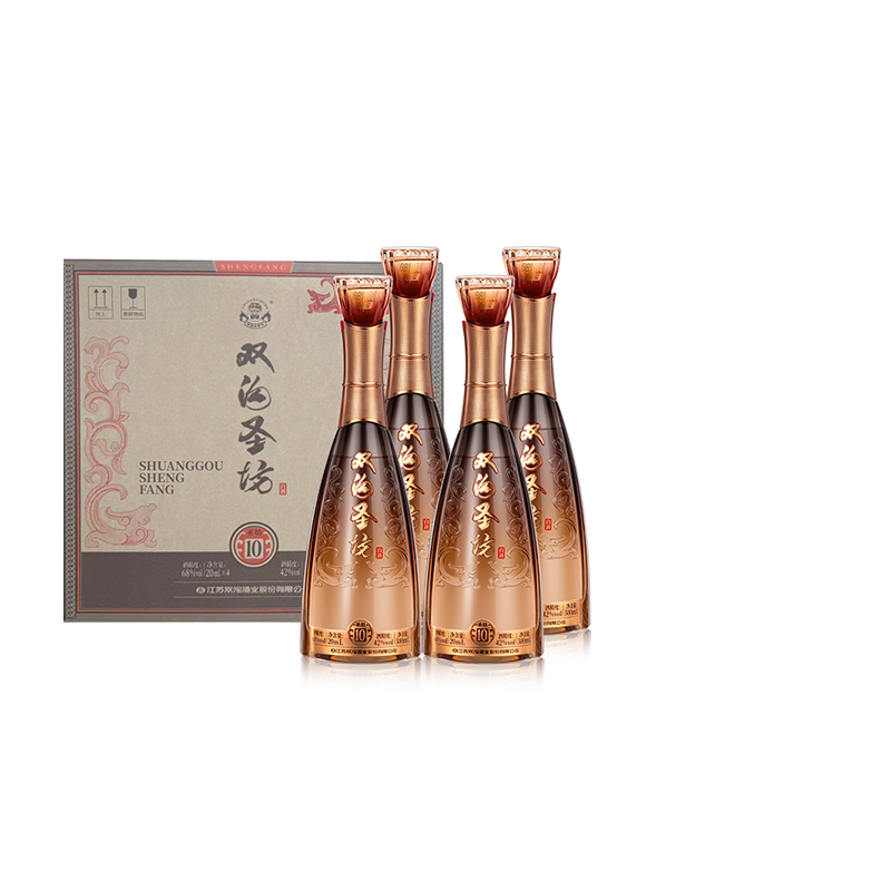 双沟圣坊(10) 42度(500mL+20mL)*4瓶整箱绵柔型纯粮白酒珍宝坊图片