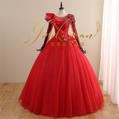 悠洛姌演出服2021新款 新娘独唱蓬蓬裙主持人艺考走秀演出礼服气质