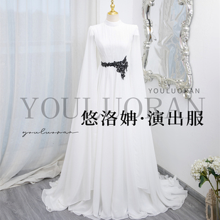 悠洛姌演出服新款优雅显瘦重工刺绣礼服舞台表演艺考独唱演出服