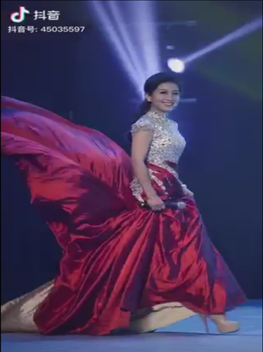 抖音鱼尾款长裙美声民歌独唱礼服