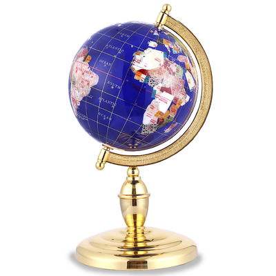 15/22/33cm欧式宝石水晶工艺现代轻奢地球仪桌面台式摆件办公室书